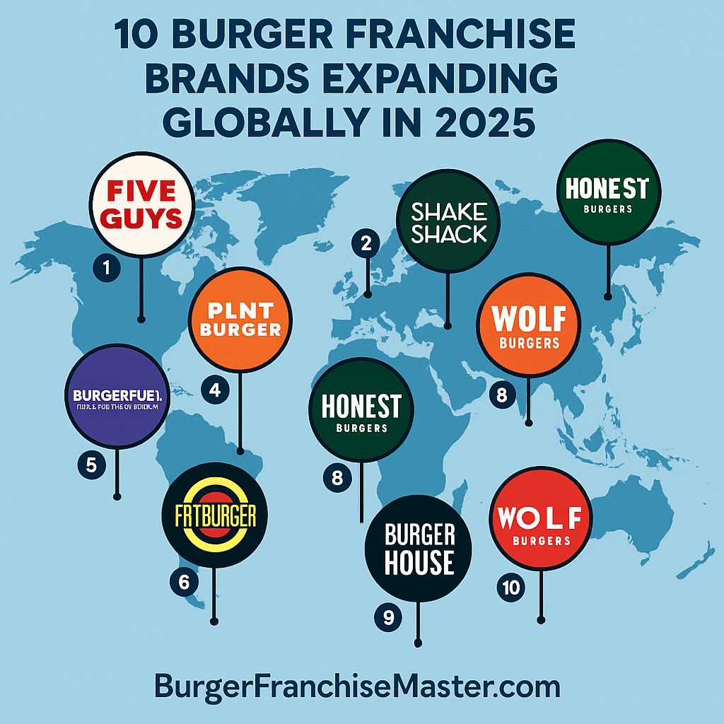 🌍 10 Burger Franchise Brands Expanding Globally in 2025